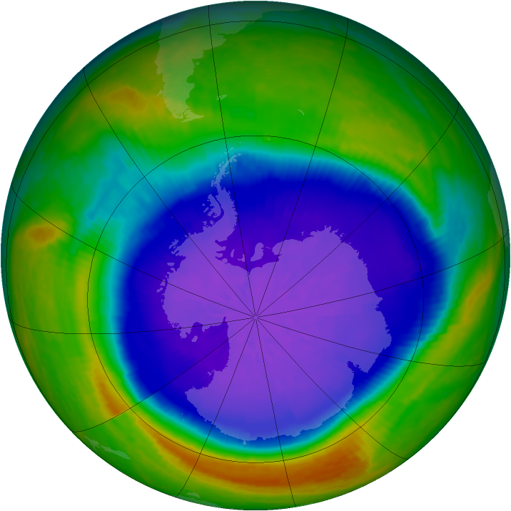 Antarctic ozone map for 27 September 2001